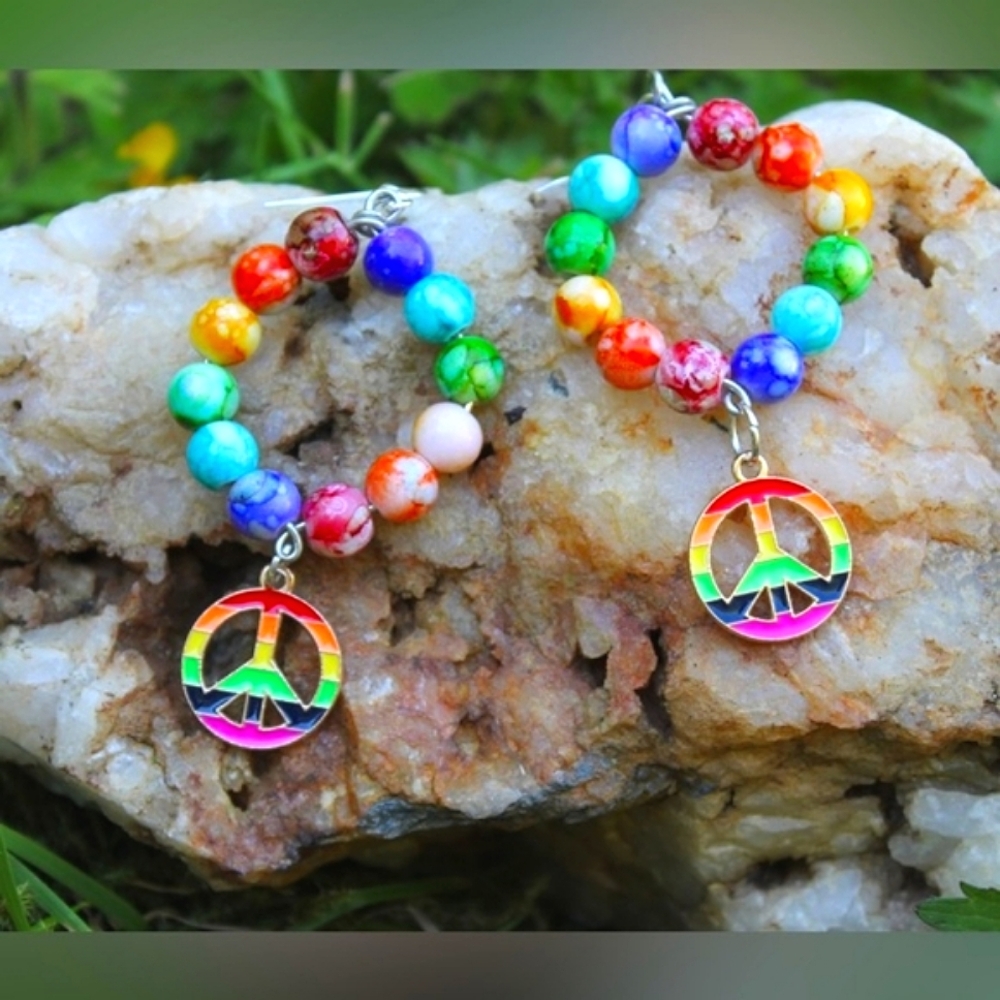 🥳SALE🥳🏳️‍🌈🌈 Gay Pride hoop dangle earrings